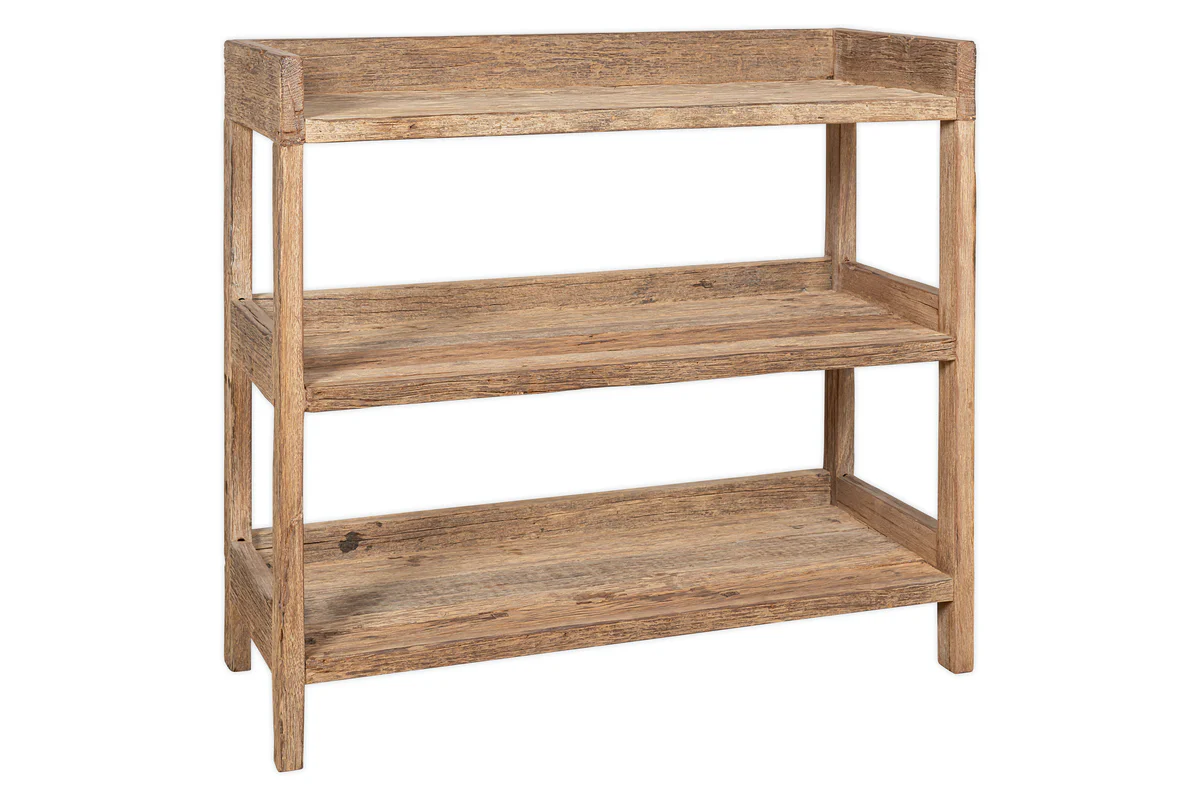 Ibo Reclaimed Wood Pantry Standing Shelves - Natural - Image 7
