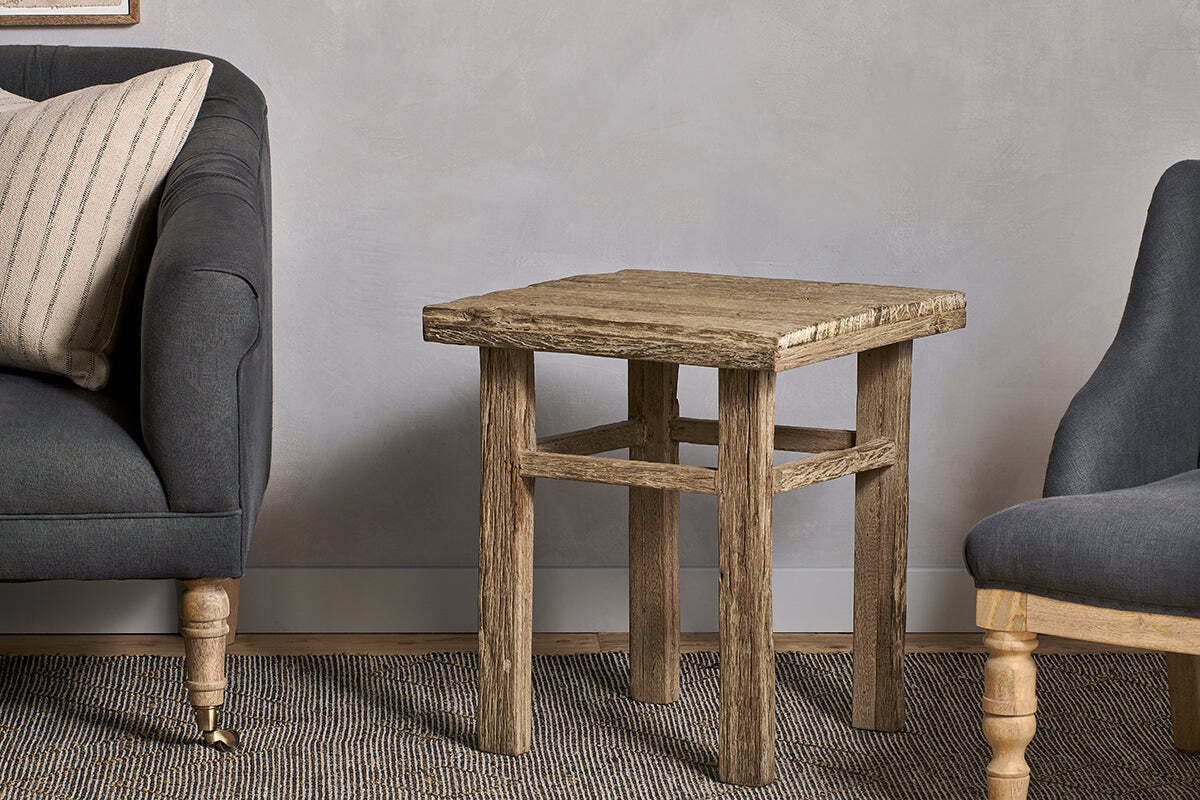 Ibo Reclaimed Wood Side Table - Natural - Image 2