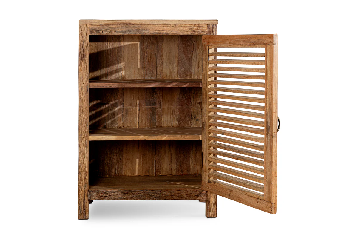 Ibo Reclaimed Wood Slatted Low Cabinet - Natural - Image 12