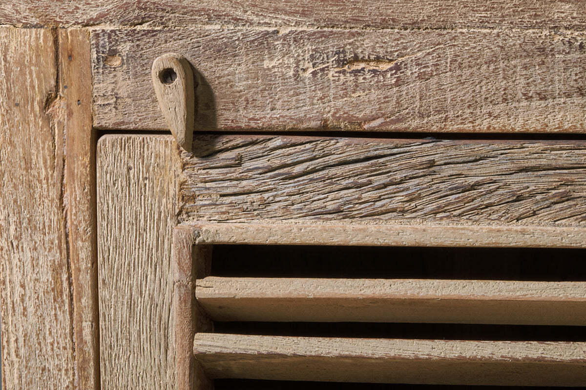 Ibo Reclaimed Wooden Slatted Cabinet – Natural - Small - Image 3