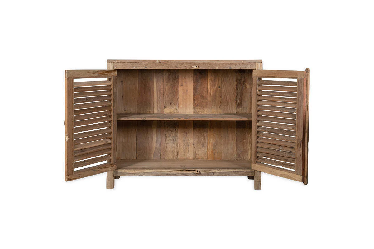 Ibo Reclaimed Wooden Slatted Sideboard - Natural - Image 7