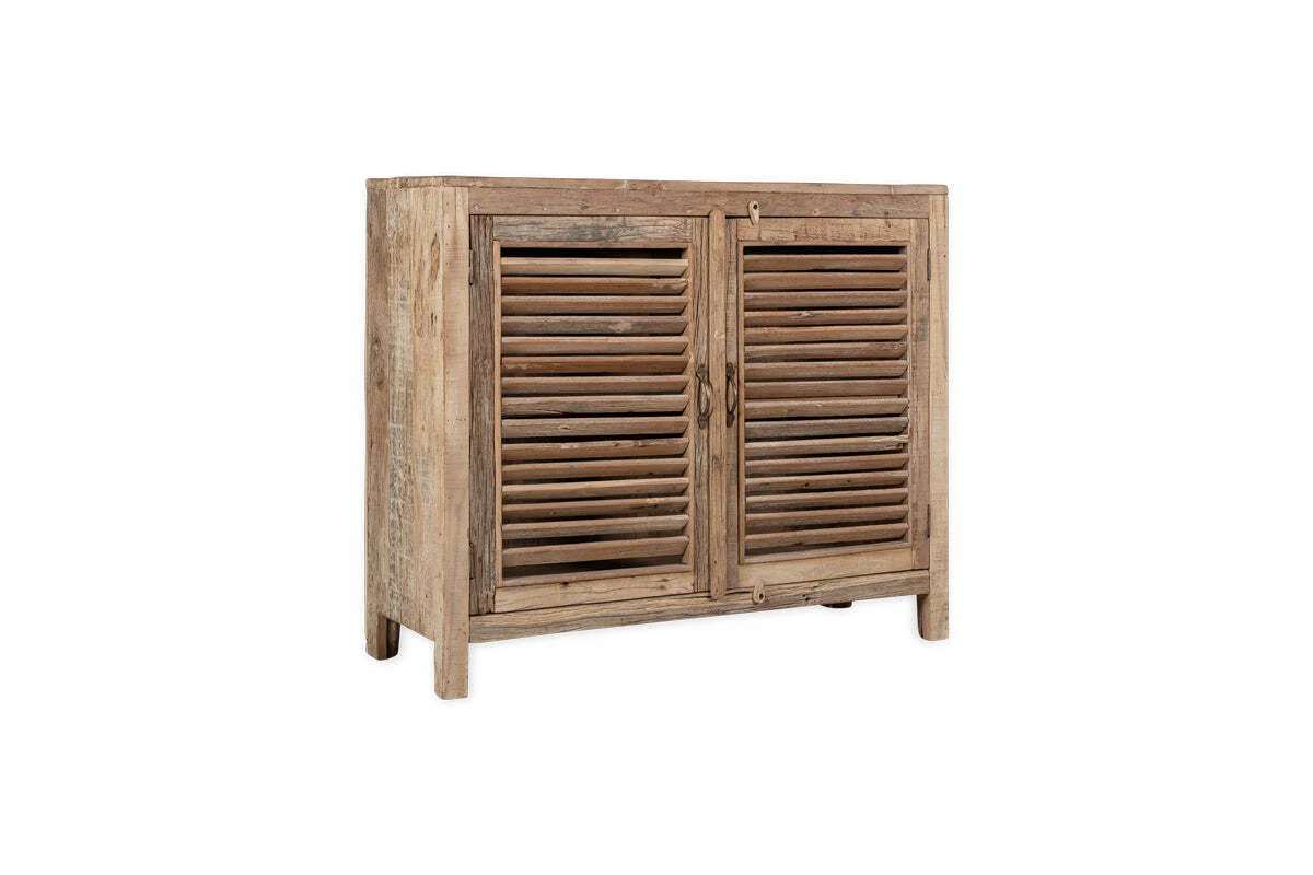 Ibo Reclaimed Wooden Slatted Sideboard - Natural - Image 8