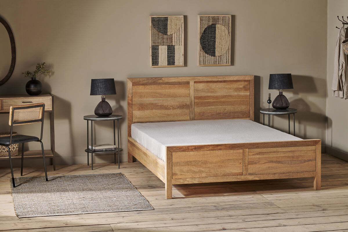 Indali Mango Wood Bed - Natural - Image 3