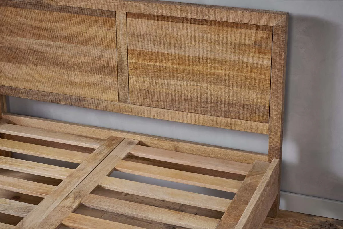 Indali Mango Wood Bed - Natural - Image 6