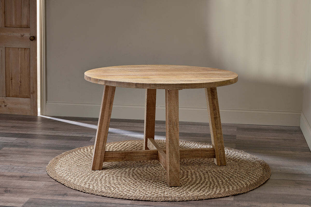 Indali Mango Wood Round Dining Table - Natural - Image 8