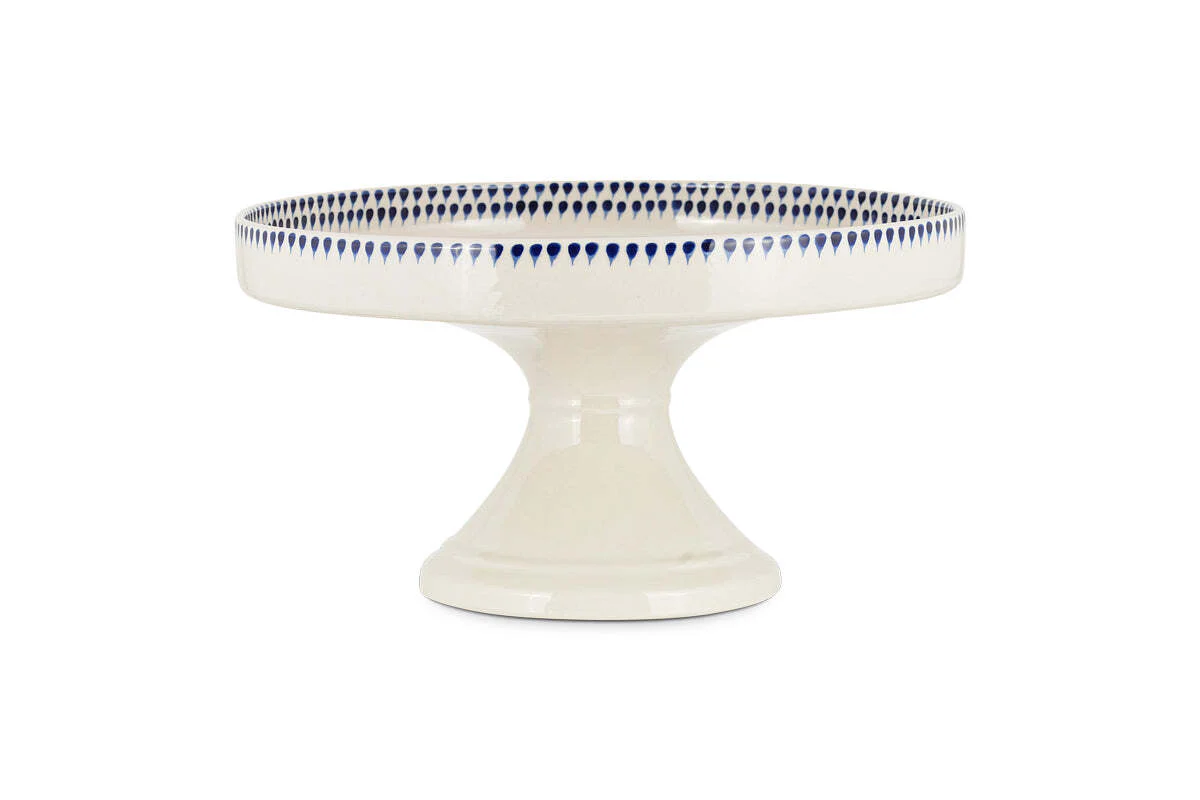 Indigo Drop Ceramic Stand - Cream & Indigo - Image 4
