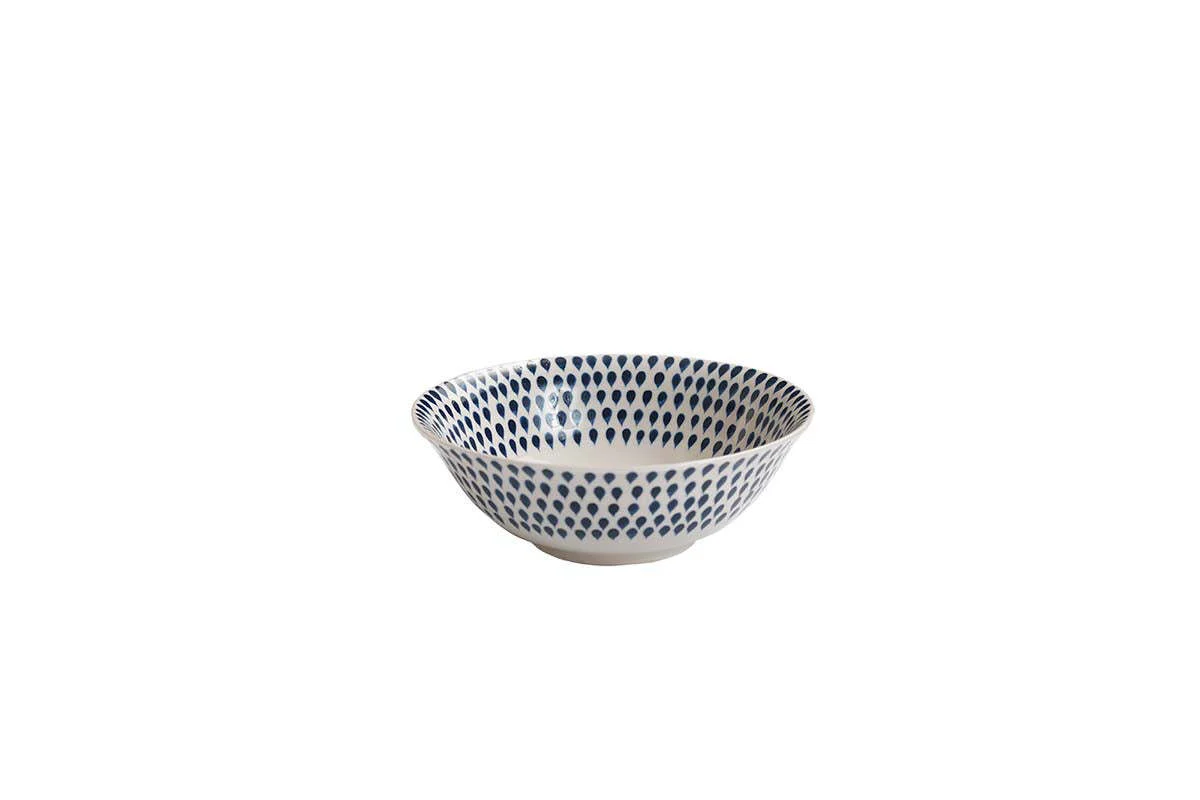 Indigo Drop Dinnerware Set - Cream & Indigo (Set of 12) - Image 4