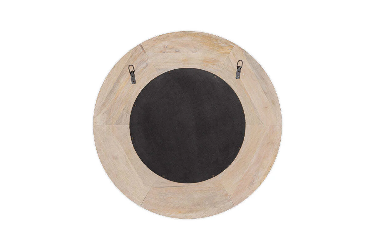 Itwa Mango Wood Carved Mirror - Natural - Image 5