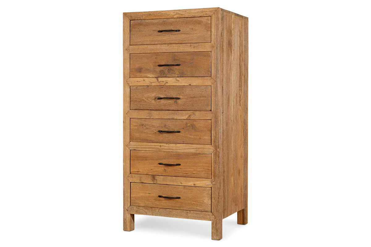 Iya Reclaimed Wood Tall Boy Chest of Drawers - Natural - Image 12