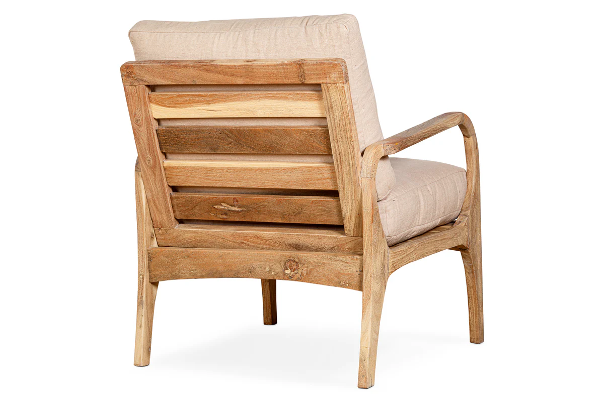 Jaya Acacia Wood & Linen Occasional Chair - Natural - Image 10