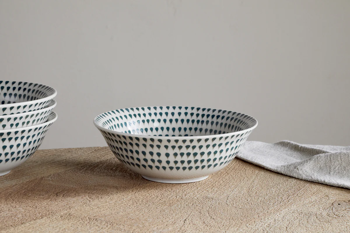 Juniper Drop Dinnerware Set - Cream & Juniper (Set of 12) - Image 10