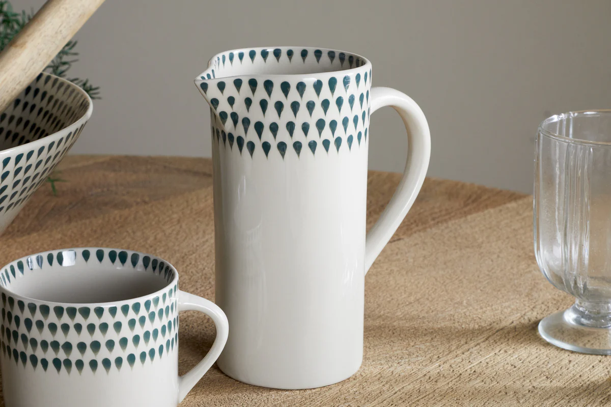 Juniper Drop Jug - Cream & Juniper - Small - Image 3