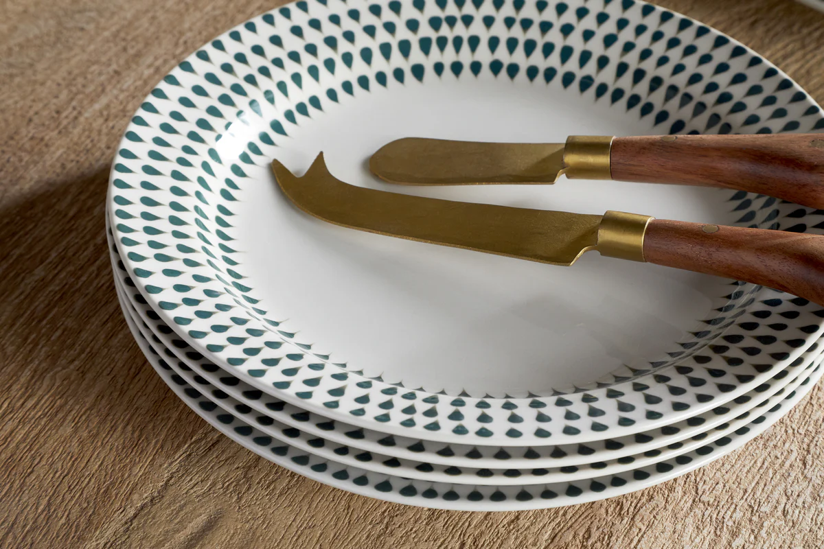 Juniper Drop Side Plate - Cream & Juniper - Image 4