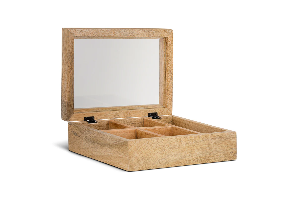 Kabani Mango Wood Jewellery Box - Natural - Image 7