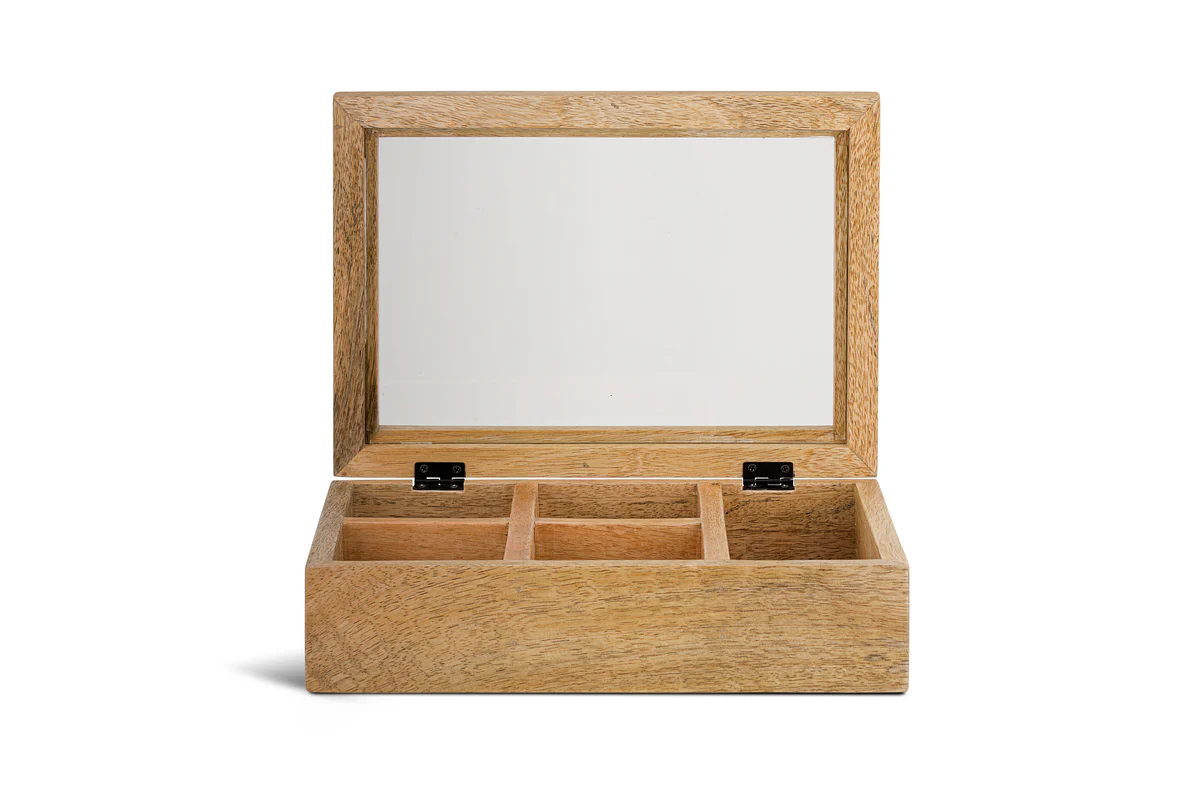 Kabani Mango Wood Jewellery Box - Natural - Image 8
