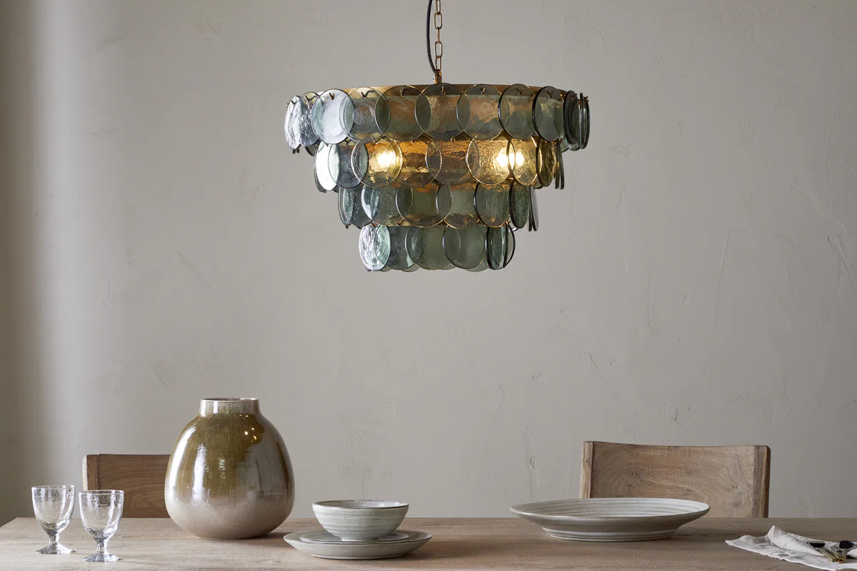 Kagitha Recycled Glass Chandelier - Green - Image 2