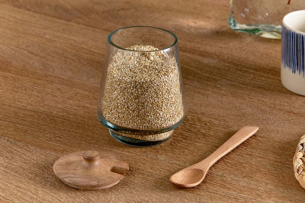 Kali Tall Storage Jar - Natural & Clear - Image 3