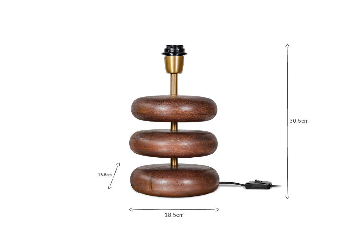 Kankad Mango Wood  Table Lamp - Dark Stain - Image 4