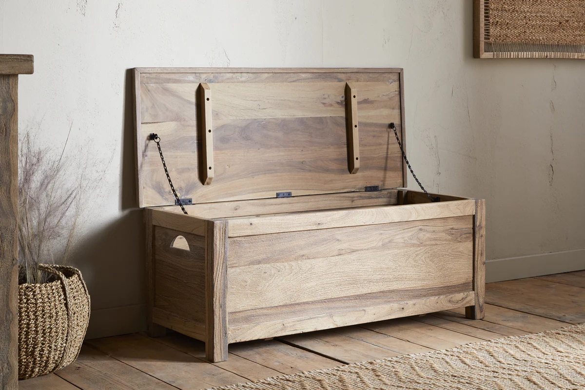 Karadi Reclaimed Wood Storage Bench - Natural - Image 3