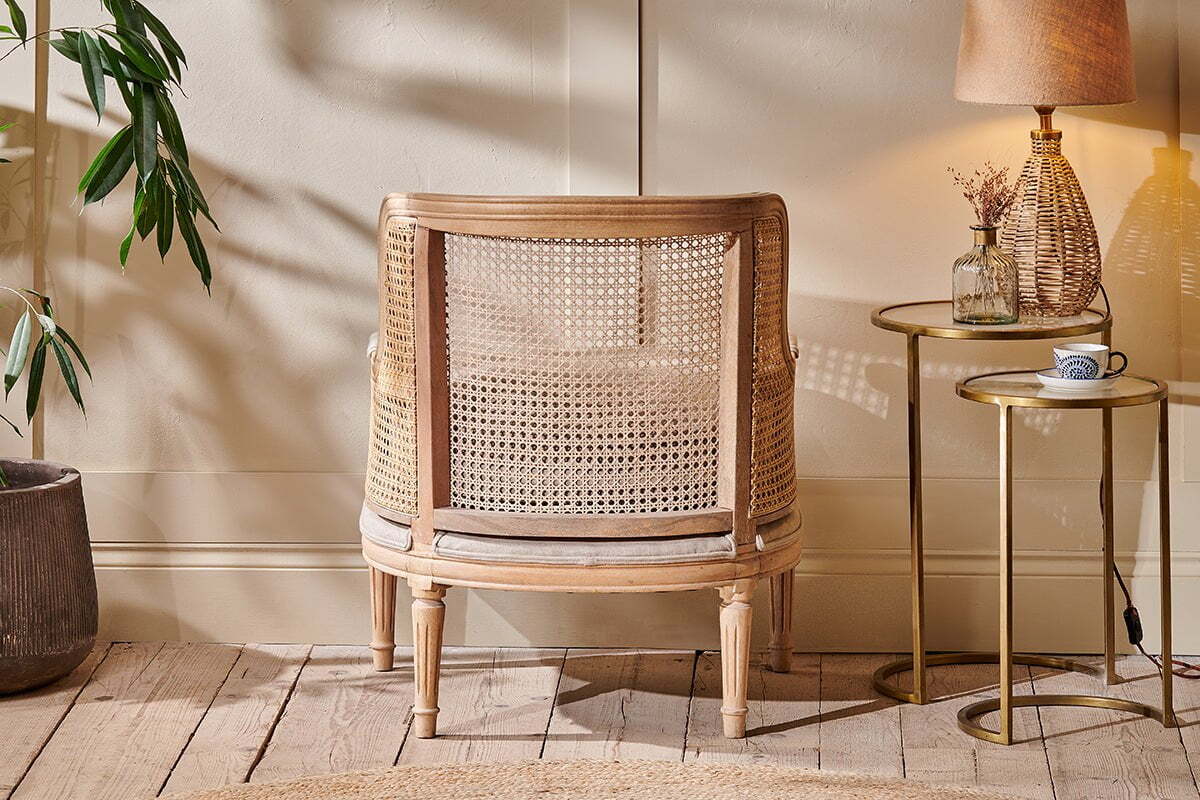Kaziria Cane & Linen Armchair - Natural - Image 4