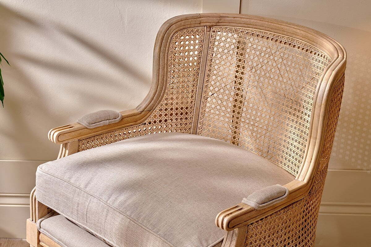 Kaziria Cane & Linen Armchair - Natural - Image 5