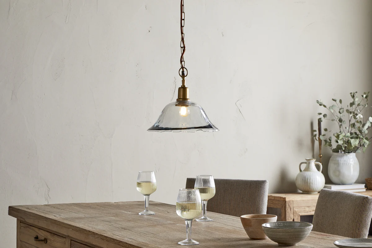 Keju Organic Shape Recycled Glass Pendant - Clear