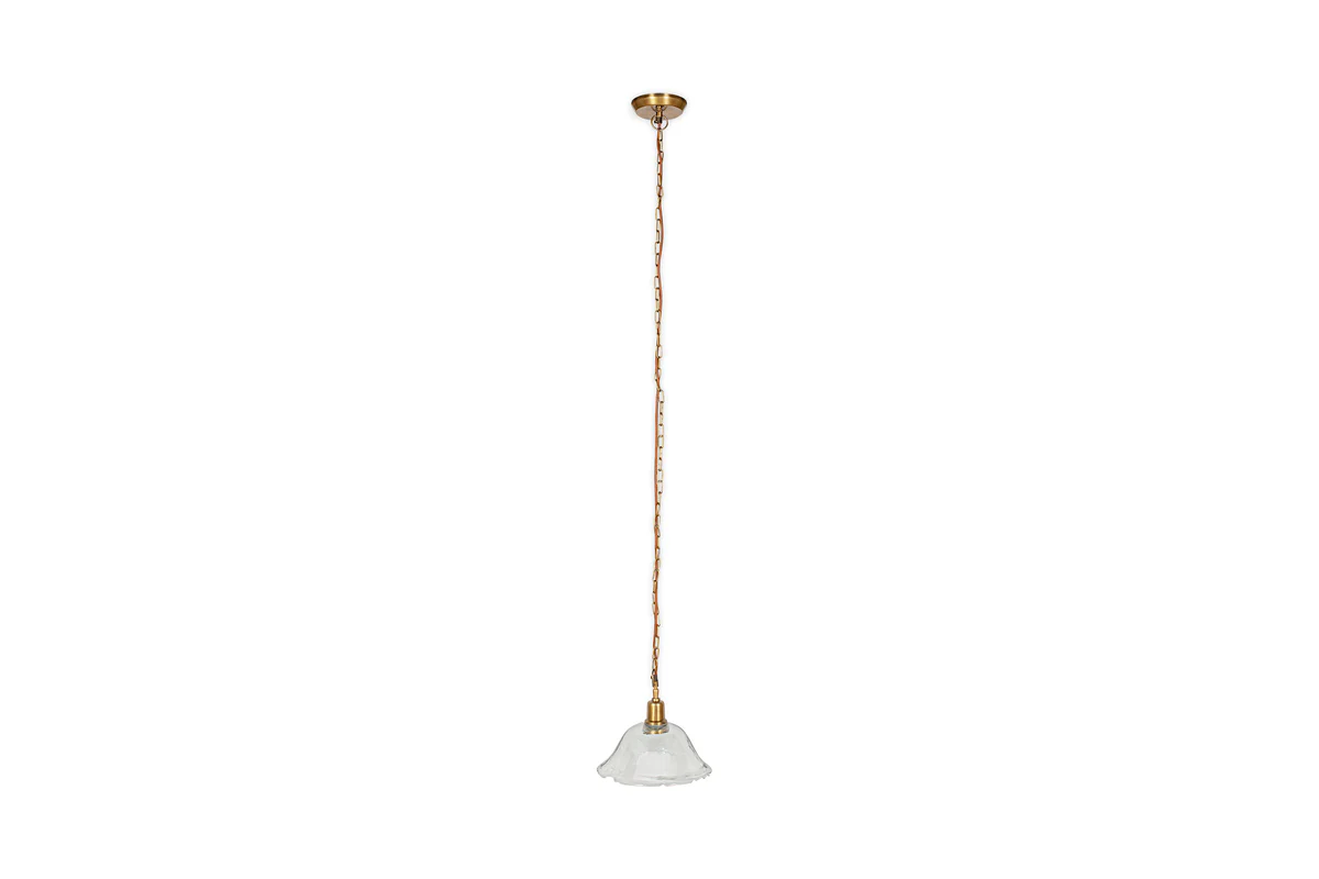 Keju Organic Shape Recycled Glass Pendant - Clear - Image 7