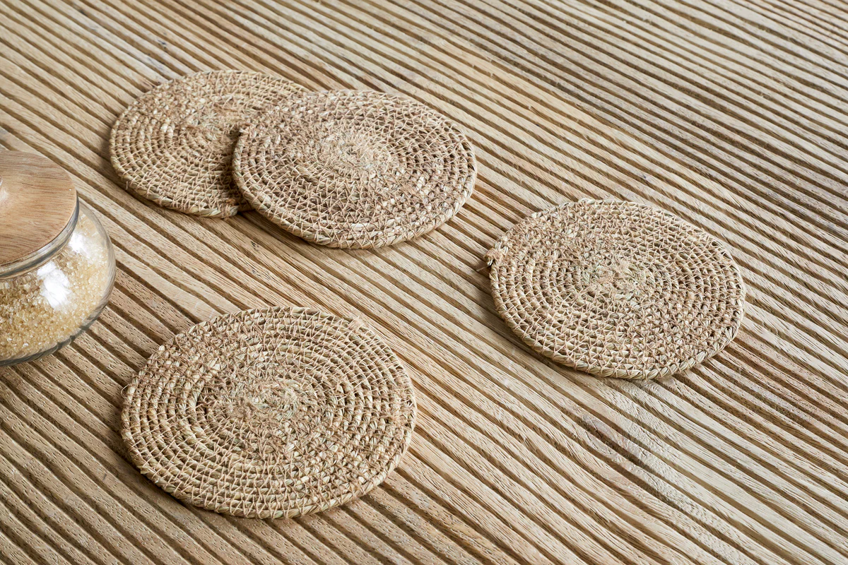 Keso Woven Coasters - Brown (Set of 4) - Image 2