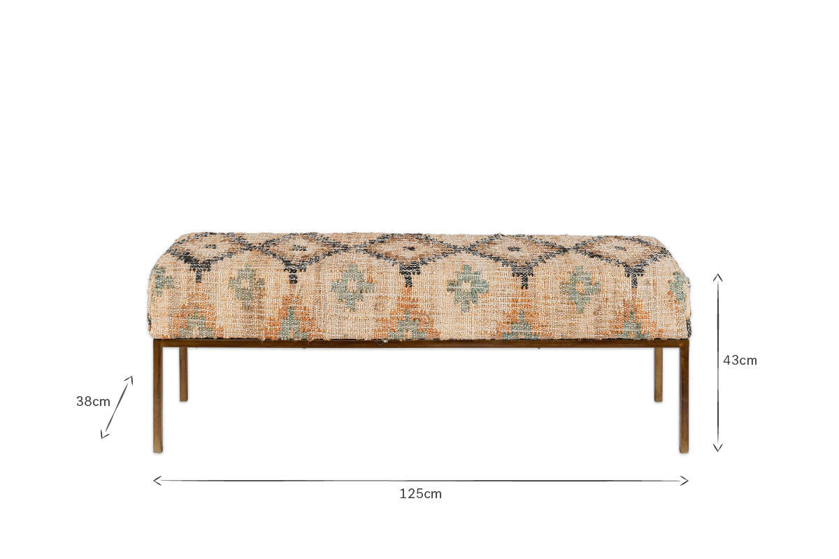 Kesu Kilim & Iron Bench - Image 4