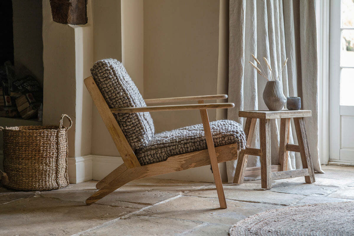 Keya Chunky Weave & Mango Wood Chair - Natural - Image 3