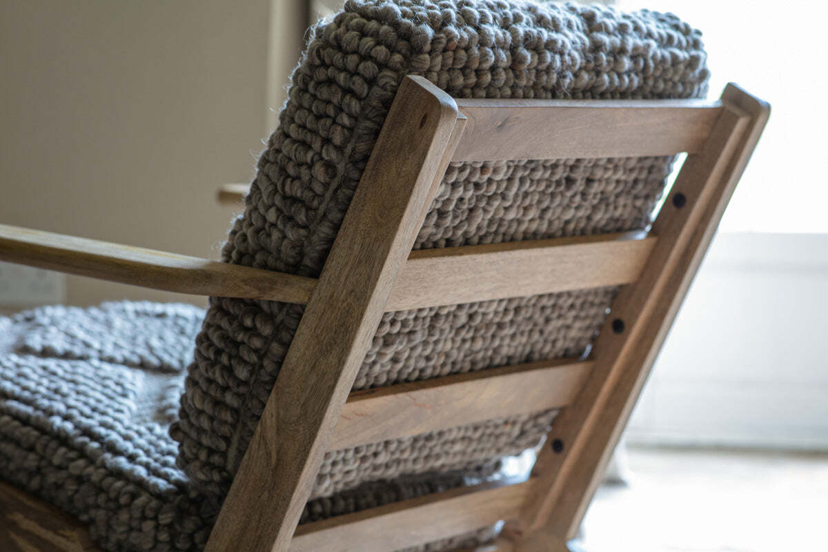 Keya Chunky Weave & Mango Wood Chair - Natural - Image 5