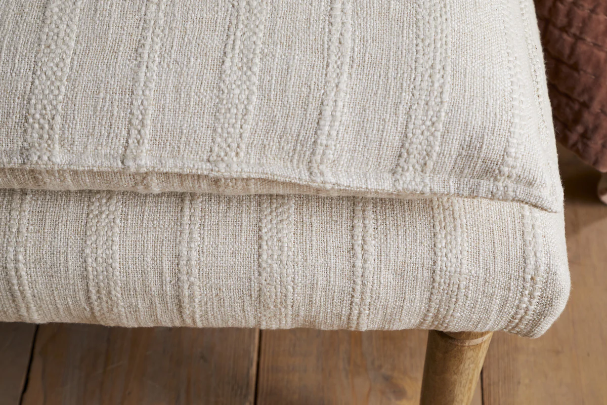 Kiana Cotton Upholstered Bench - Natural - Image 4