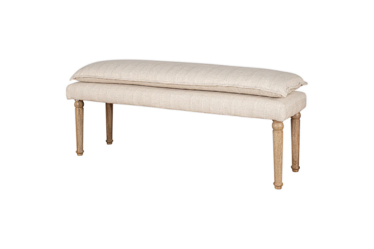 Kiana Cotton Upholstered Bench - Natural - Image 7