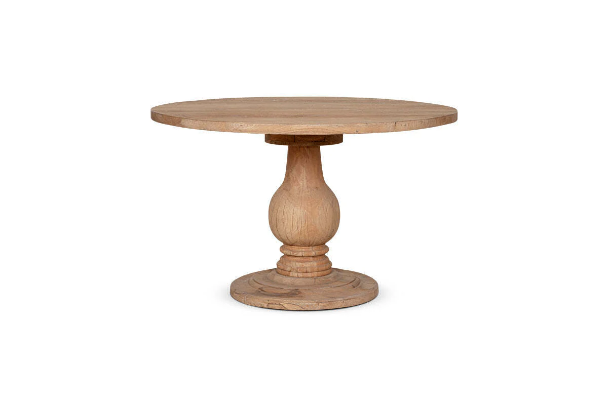 Laya Round Carved Wood Table - Small - Image 6
