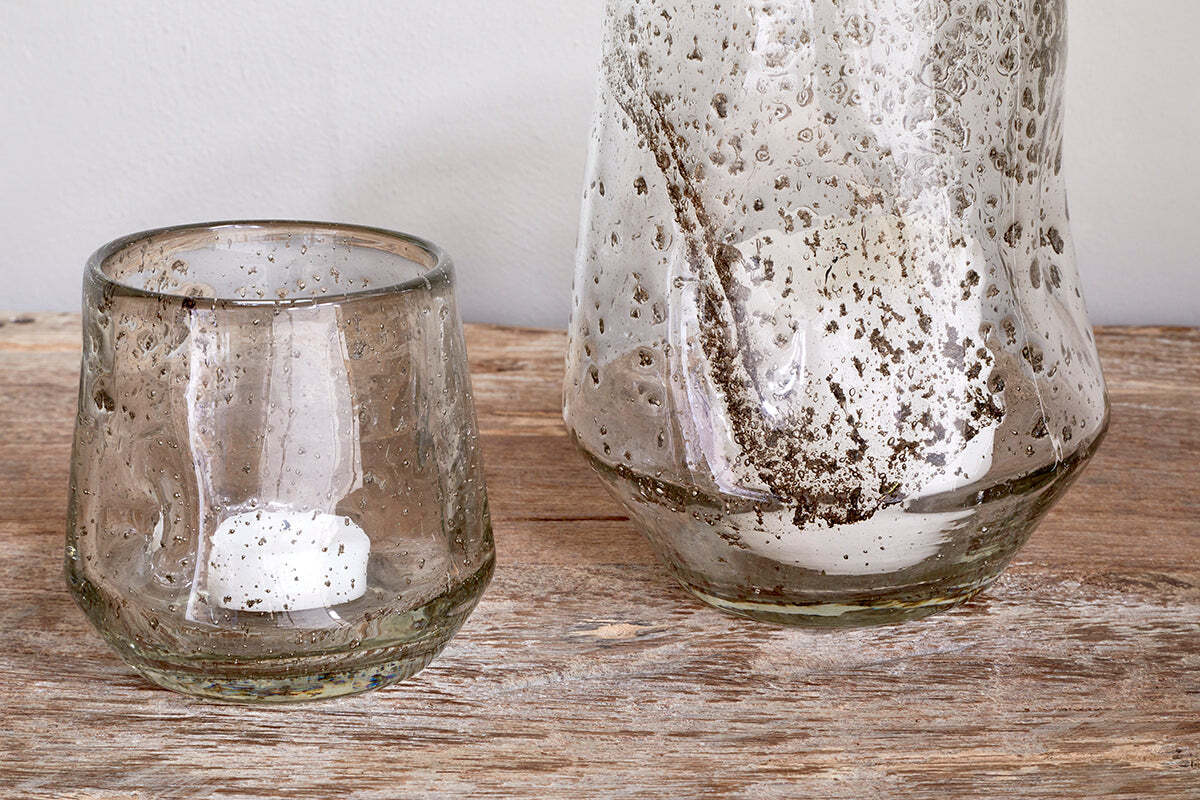 Linora Recycled Glass Tealight Holder - Clear - Image 3
