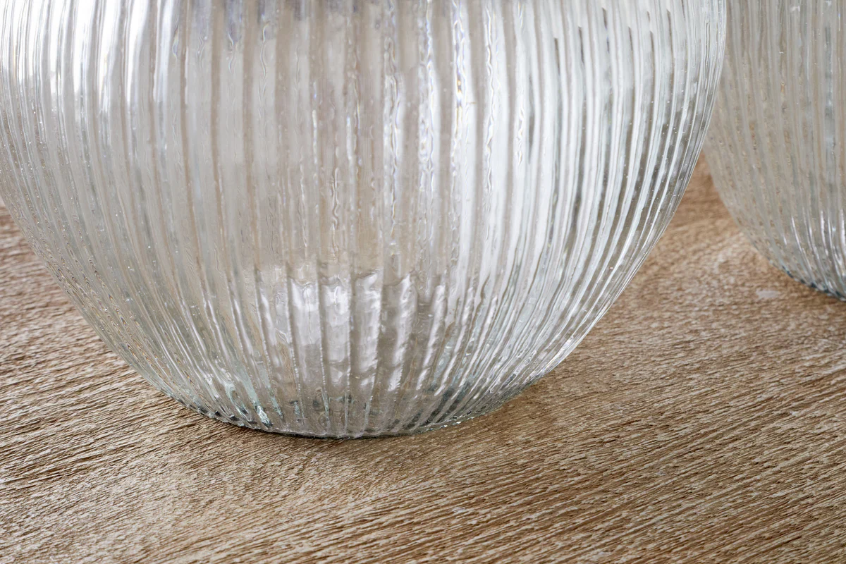 Linsy Ribbed Glass Vase - Clear - Image 10