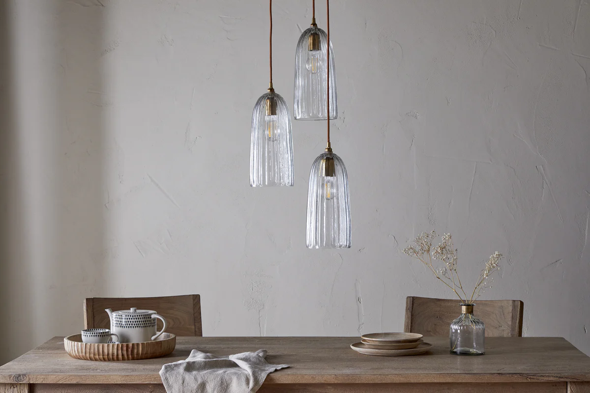 Lumina Fluted Recycled Glass Cluster Light - Clear - Image 2
