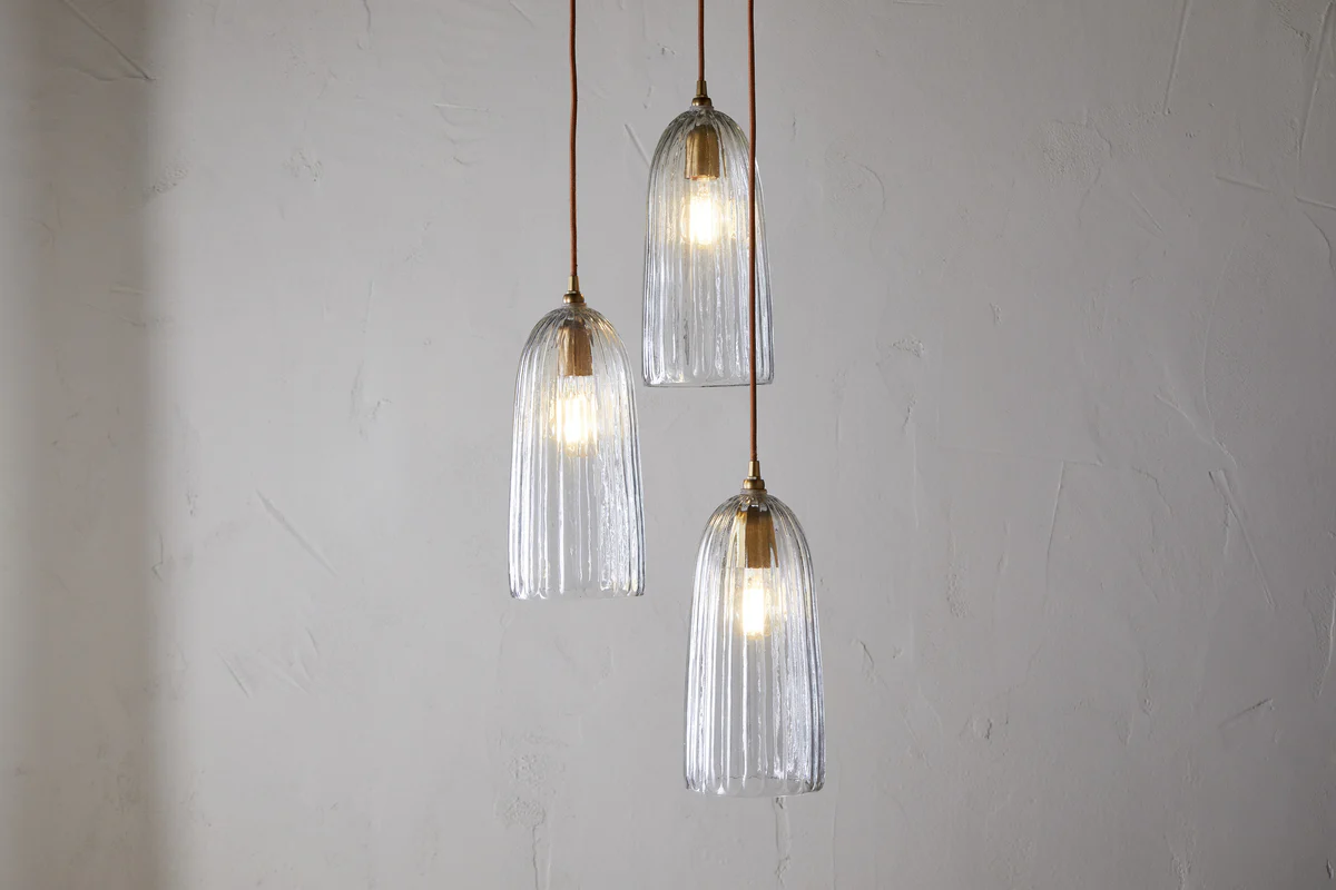 Lumina Fluted Recycled Glass Cluster Light - Clear - Image 3