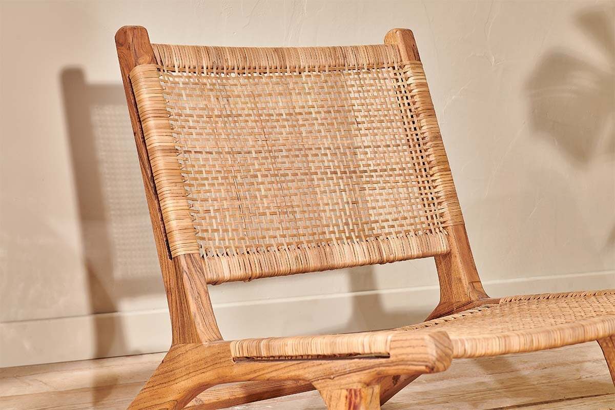Madrisana Acacia & Rattan Woven Chair - Image 4