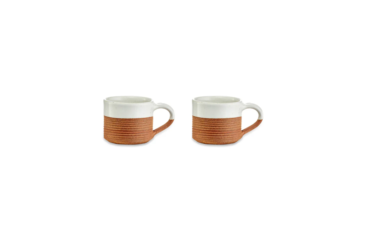 Mali Ribbed Espresso Mug - White (Set of 2) - Image 6