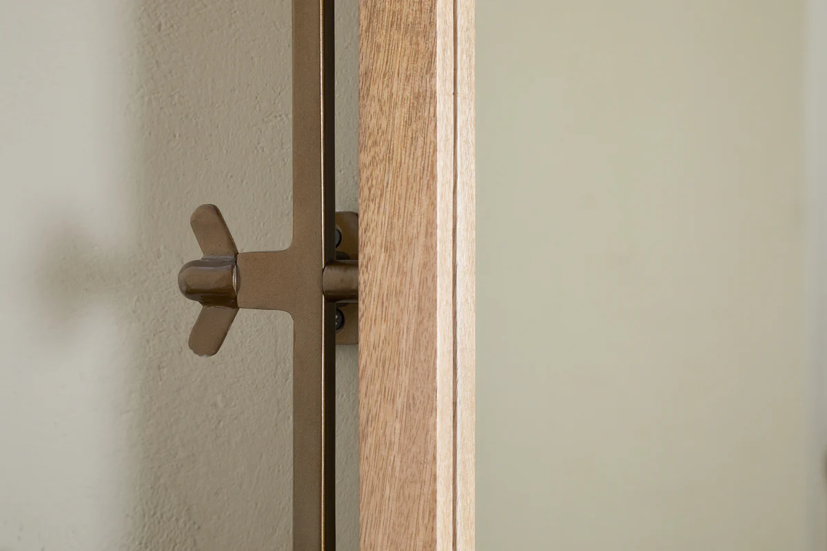 Mar Swivel Wall Mirror - Antique Brass & Natural - Image 4