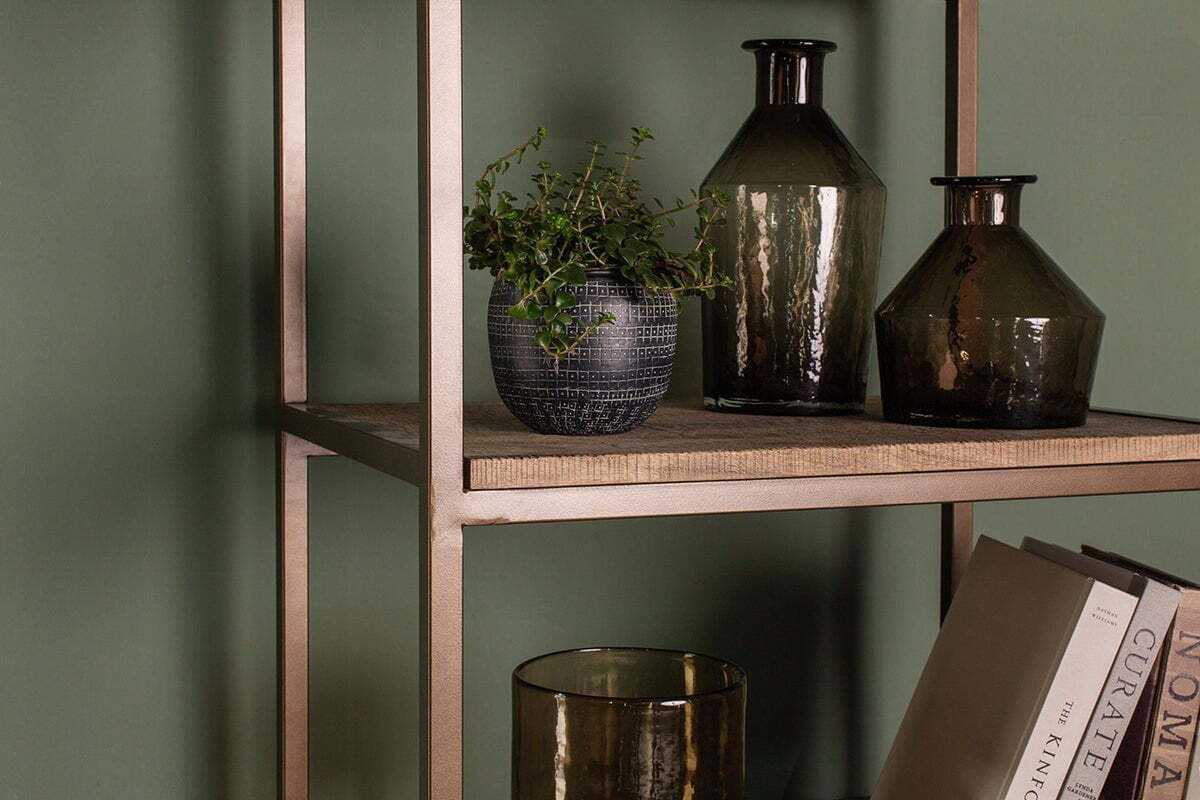 Marjori Mango Wood And Iron Standing Shelves - Narrow - Image 3