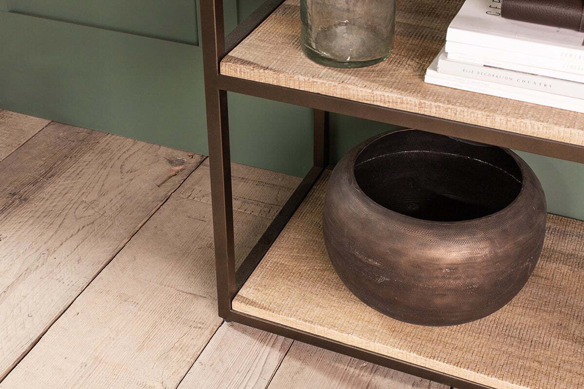 Marjori Mango Wood And Iron Standing Shelves - Narrow - Image 4