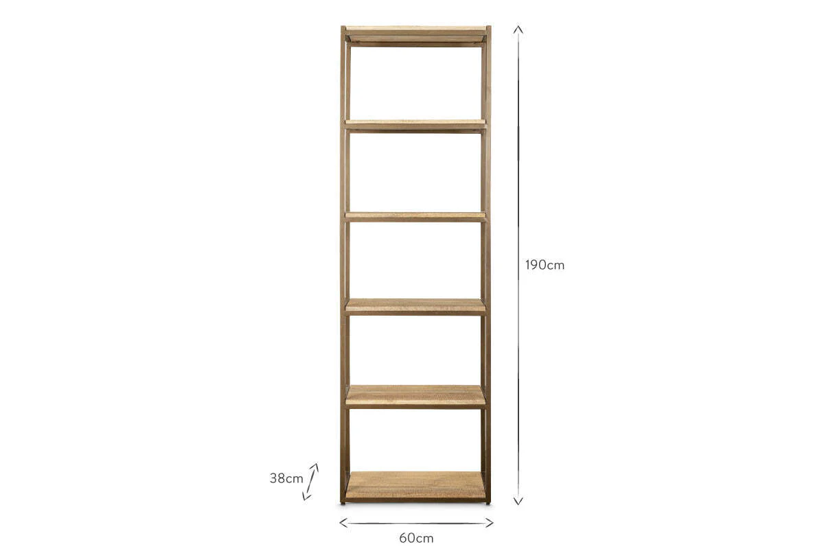 Marjori Mango Wood And Iron Standing Shelves - Narrow - Image 5
