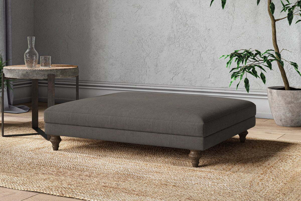 Marri Grand Footstool - Brera Linen Granite - Image 2
