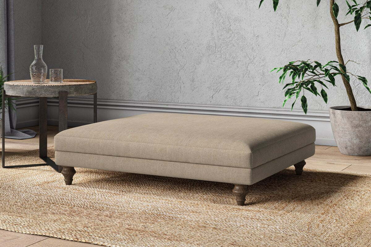 Marri Grand Footstool - Brera Linen Pebble - Image 2