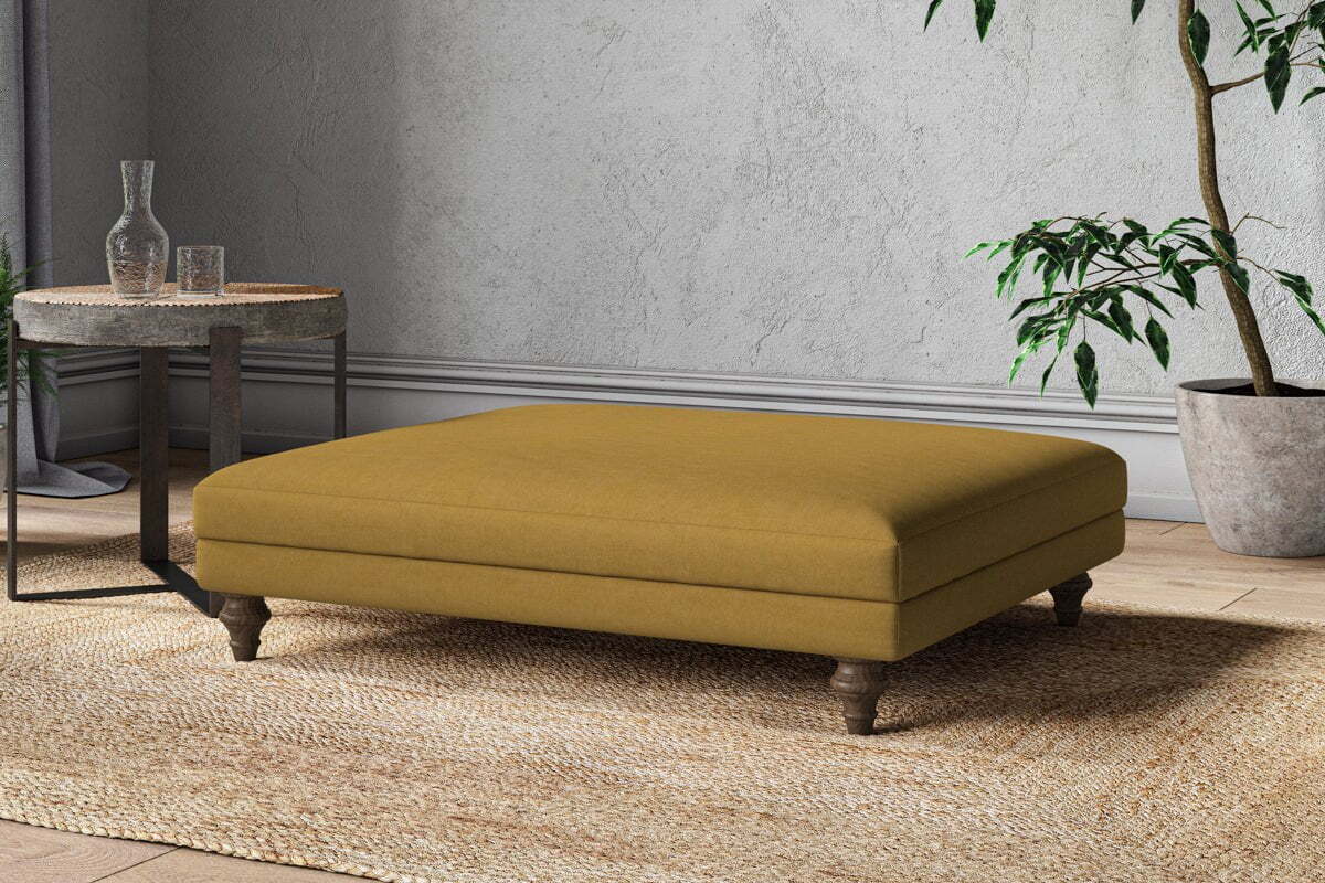 Marri Grand Footstool - Recycled Cotton Ochre - Image 2