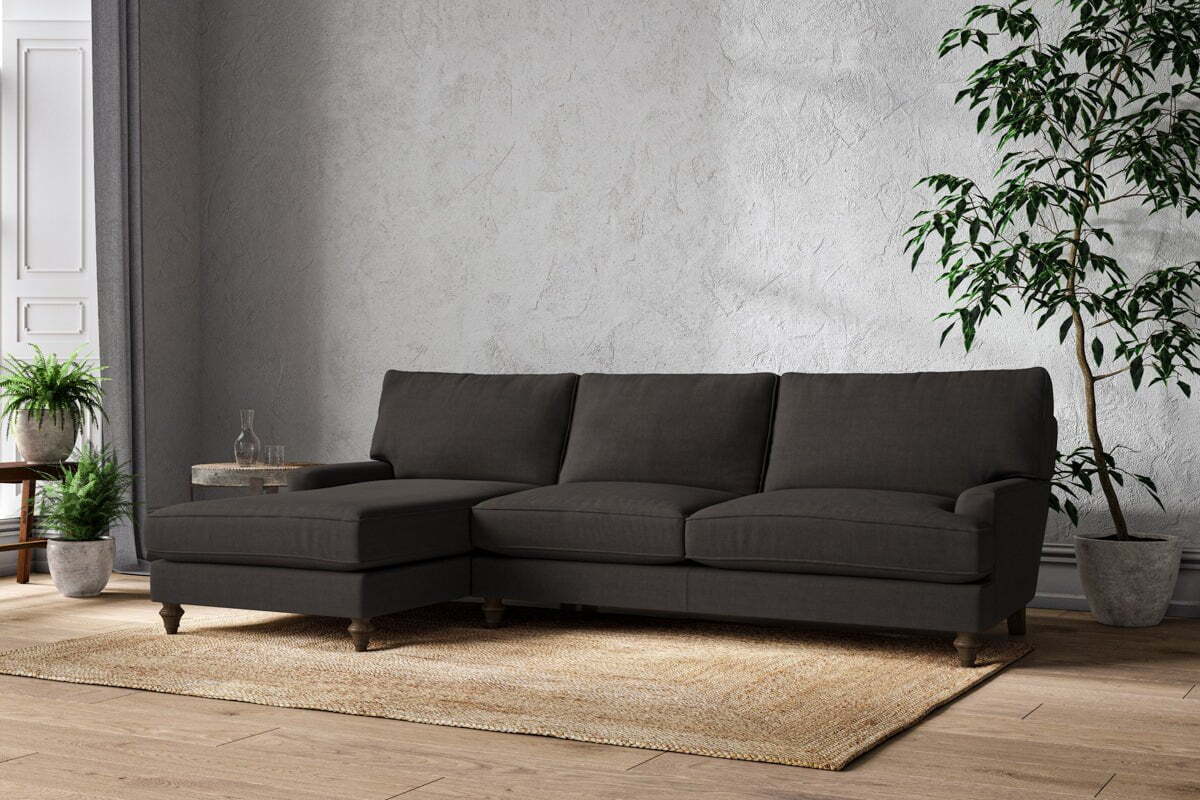 Marri Grand Left Hand Chaise Sofa - Brera Linen Espresso - Image 2