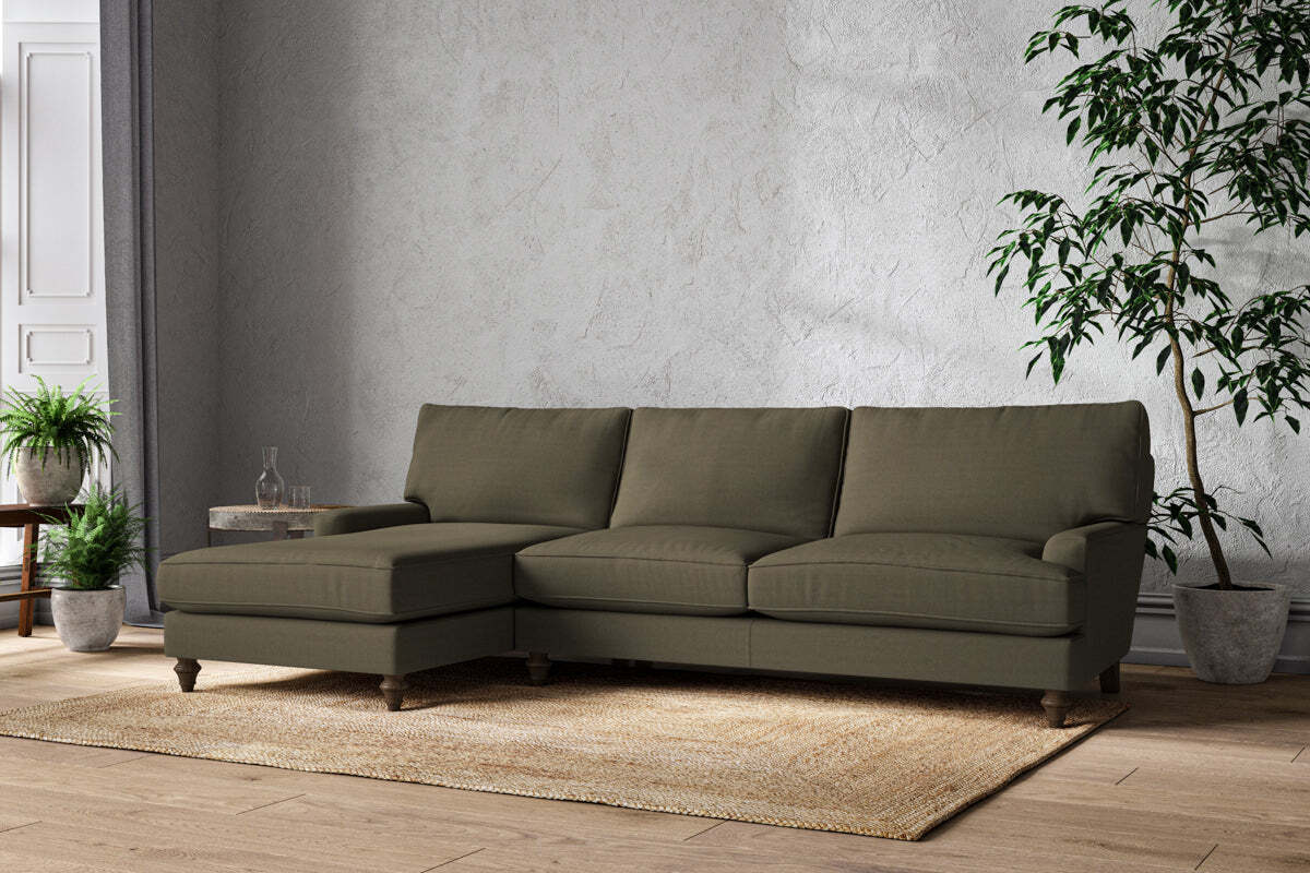 Marri Grand Left Hand Chaise Sofa - Recycled Cotton Fatigue - Image 2
