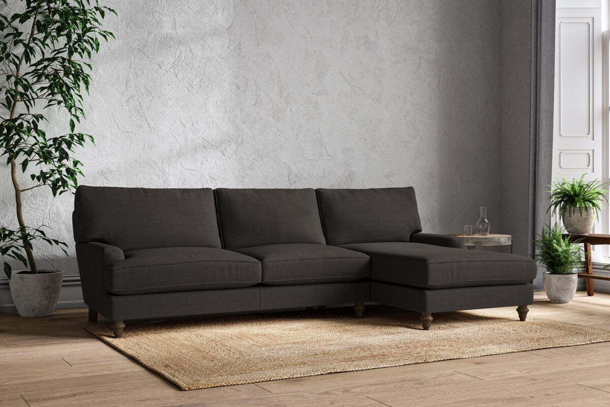 Marri Grand Right Hand Chaise Sofa - Brera Linen Espresso - Image 2